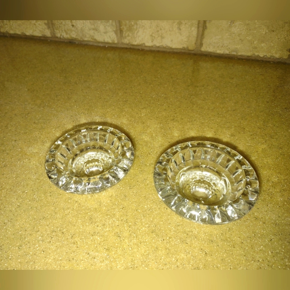 Candle holders - set of 2 solid crystal